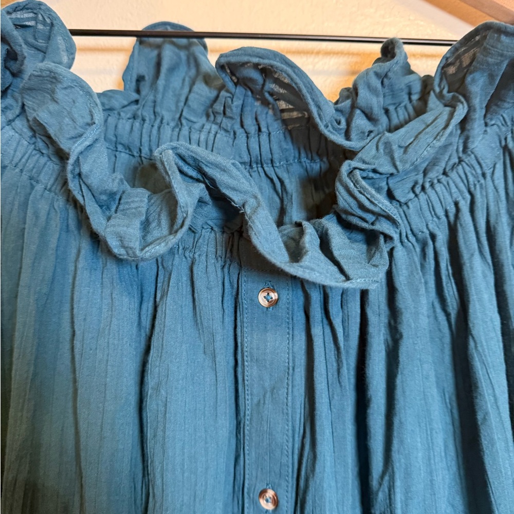 Anthropologie Ruffle Off-The-Shoulder Gauze‎ Dress - Picture 4 of 7
